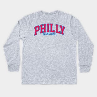 Philly Basketball 1 Kids Long Sleeve T-Shirt